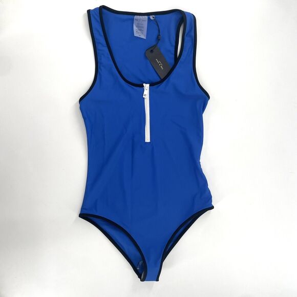 Rag and Bone Cobalt Blue Zip One Piece Swimsuit NWT $195 Small Summer - Picture 5 of 8